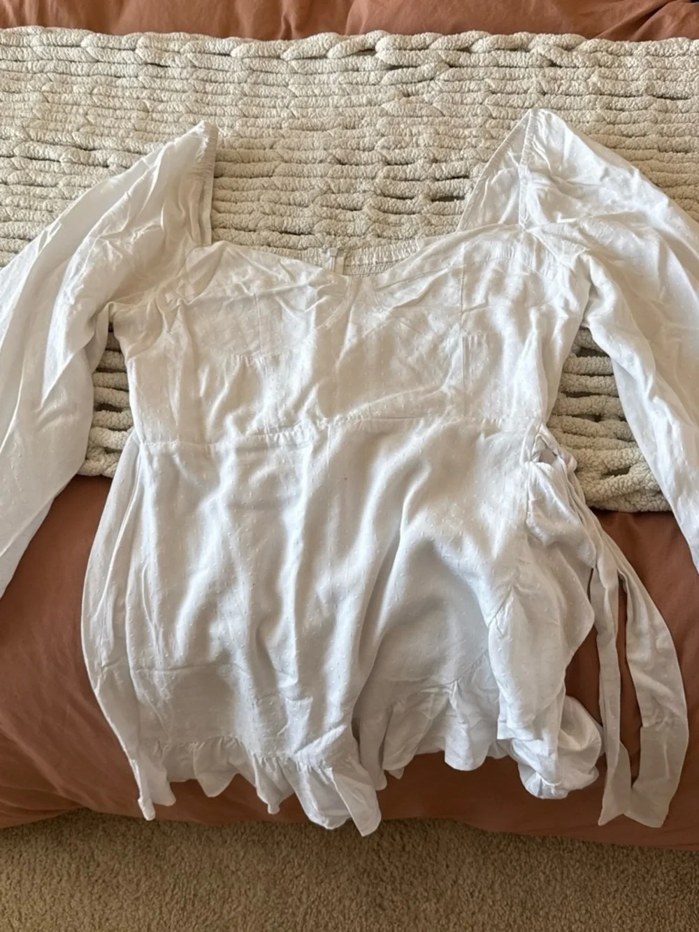 lululemon athletica White Long Sleeve Peasant Top